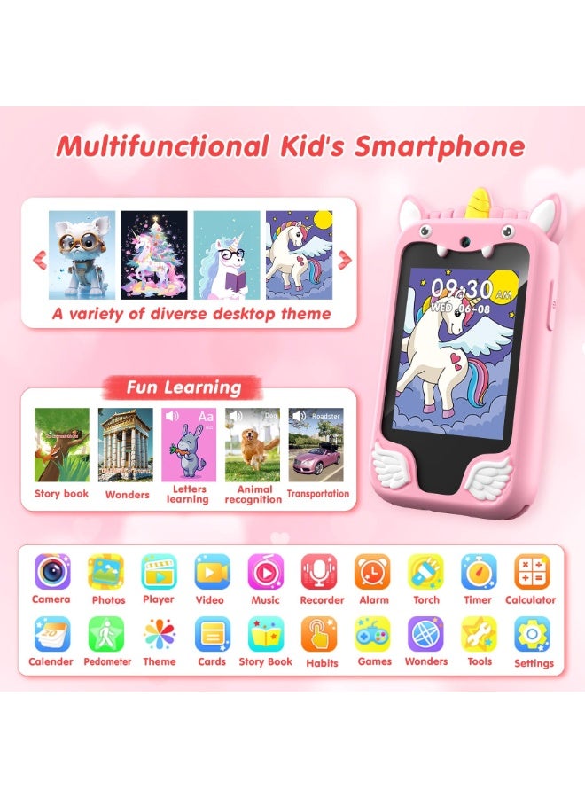 أسيف مناسبة للأطفال من 3-10 سنوات من العمر والفتيات والفتيان مع الهواتف الذكية ولعب اطفال لعب الاطفال مع كاميرا مزدوجة لعبة تعليمية تعلم الألغاز MP3 مشغل موسيقى للأطفال هدايا عيد ميلاد للبنات والأولاد / عيد ميلاد يونيكورن هدايا للأطفال اللعب 3 4 5 6 7 8 سنوات ( 8GB بطاقة الذاكرة الرقمية المؤمنة ) - Image 4