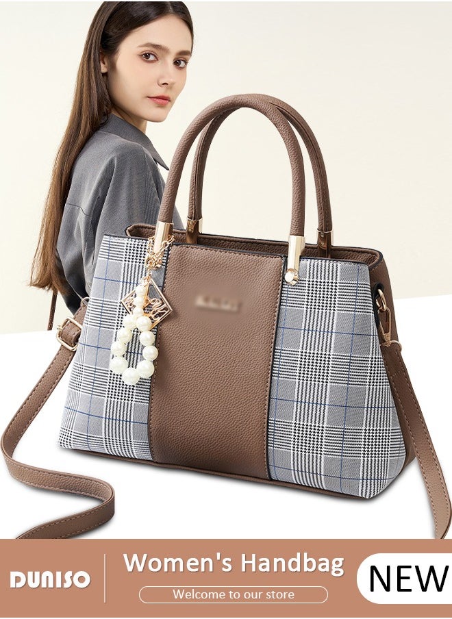 DUNISO - Women's Fashion Handbag Faux Leather Crossbody Bag For Women Large Capacity Bow Trim Tote Bags Top Handle Satchel Fashionable Travel Shoulder Bag For Ladies - Image 1
