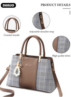 DUNISO Women's Fashion Handbag Faux Leather Crossbody Bag For Women Large Capacity Bow Trim Tote Bags Top Handle Satchel Fashionable Travel Shoulder Bag For Ladies  - Image 2