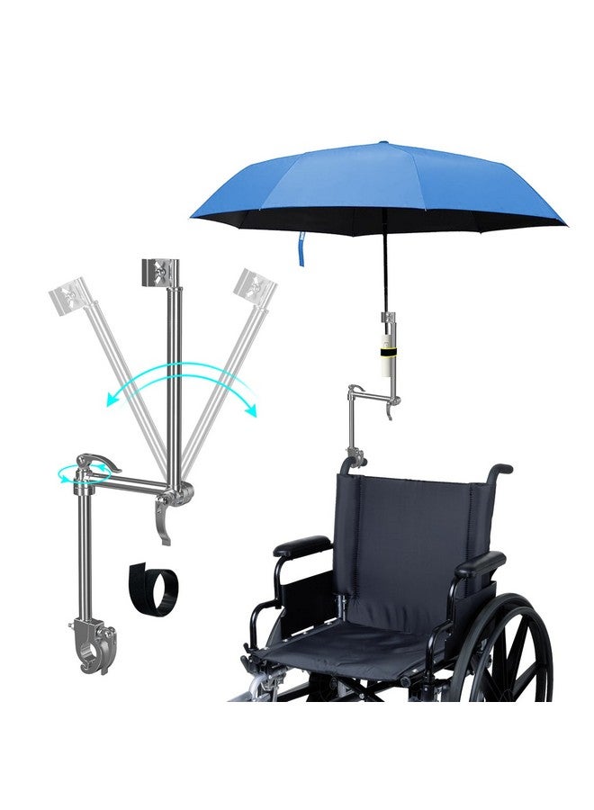KAAMOS Bicycle Umbrella Mount Stand Holder, Stroller Wheelchair Umbrella Holder Hands Free, Chair Umbrella Clamp Clip, Bicycle Umbrella Attachment, Adjustable Bleacher Umbrella Stand for Bicycle Handlebars - Image 1