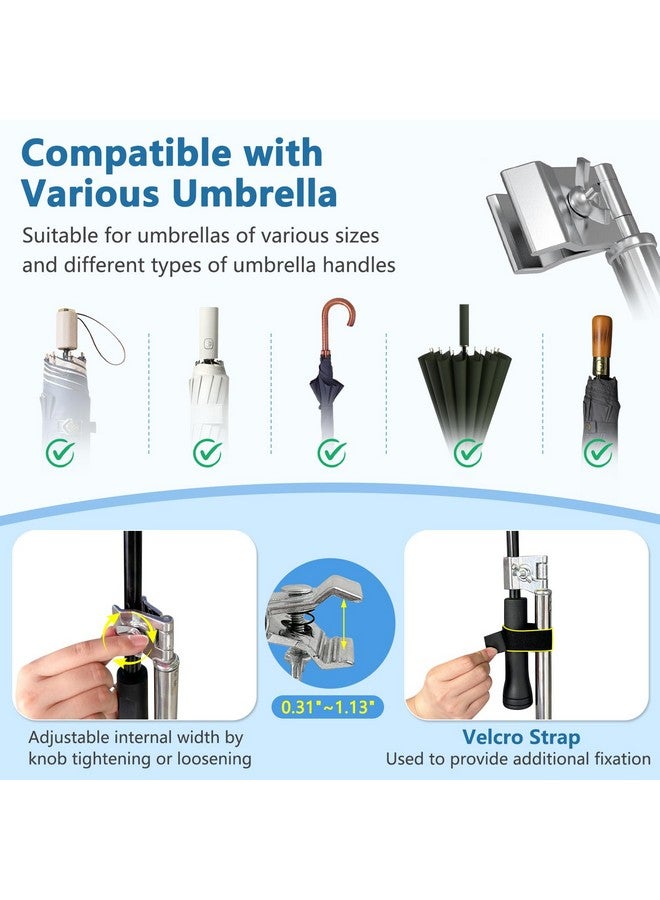 KAAMOS Bicycle Umbrella Mount Stand Holder, Stroller Wheelchair Umbrella Holder Hands Free, Chair Umbrella Clamp Clip, Bicycle Umbrella Attachment, Adjustable Bleacher Umbrella Stand for Bicycle Handlebars - Image 4