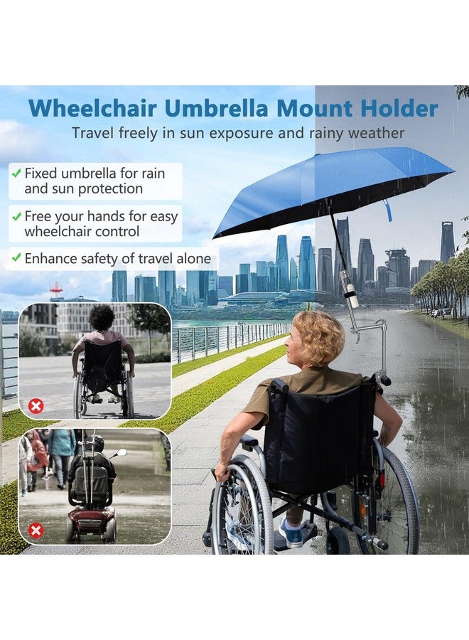 KAAMOS Bicycle Umbrella Mount Stand Holder, Stroller Wheelchair Umbrella Holder Hands Free, Chair Umbrella Clamp Clip, Bicycle Umbrella Attachment, Adjustable Bleacher Umbrella Stand for Bicycle Handlebars - Image 2