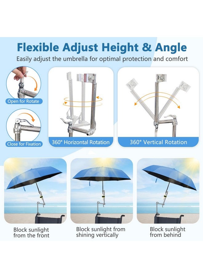 KAAMOS Bicycle Umbrella Mount Stand Holder, Stroller Wheelchair Umbrella Holder Hands Free, Chair Umbrella Clamp Clip, Bicycle Umbrella Attachment, Adjustable Bleacher Umbrella Stand for Bicycle Handlebars - Image 5