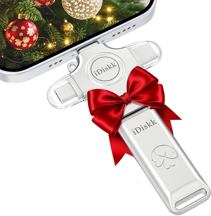 iDiskk Photo Stick for 128GB USB Flash Drive - Memory Stick Storage to Transfer & auto Backup Photos/Videos/Fies,Photo Stick for iPhone,iPad, Android, Mac & PC - Image 1