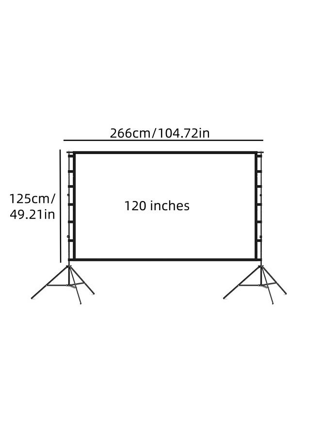 Portable 120-Inch 16:9 Foldable Projection Soft Screen (Milk Silk Projection Cloth), With A Tripod Stand And Portable Storage Bag No Wrinkles, Home High-Definition 4K Projection Screen, Suitable For Indoor Home Theaters, Outdoor Backyard Viewing, And Outdoor And Travel Scenarios - Image 2