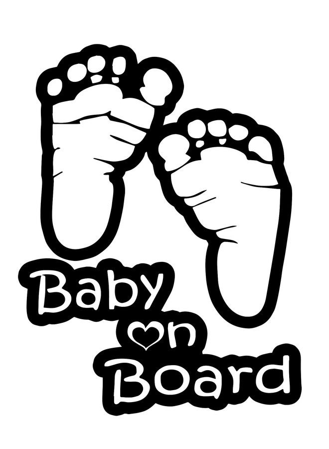TOTOMO TOTOMO Baby on Board Sticker for Cars Funny Cute Safety Caution Decal Sign for Car Window and Bumper No Need for Magnet or Suction Cup - Footprint - Image 1