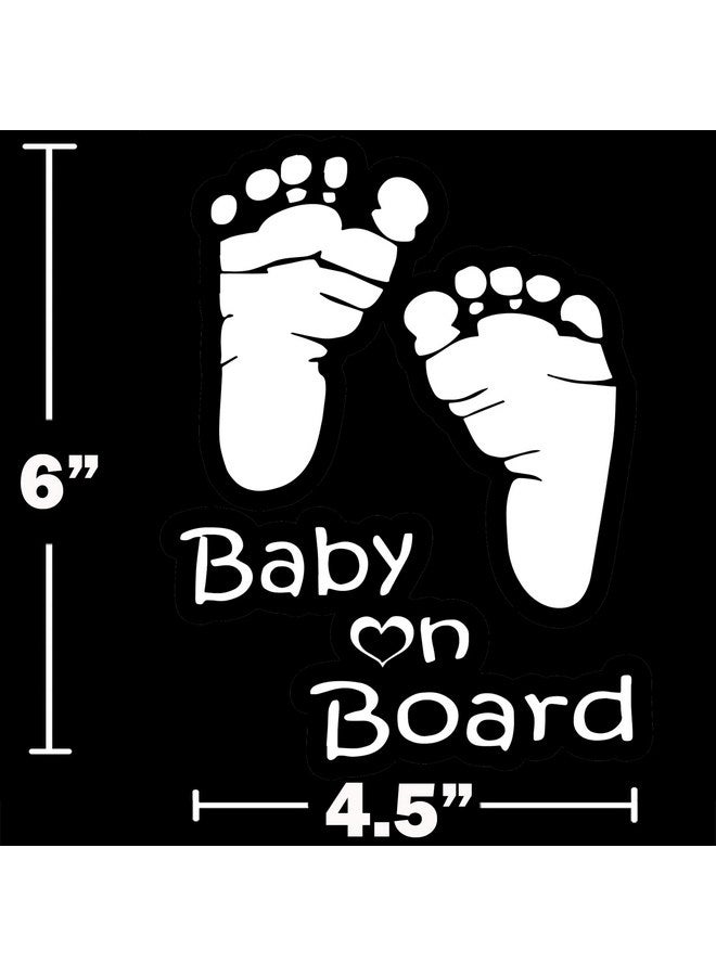 TOTOMO TOTOMO Baby on Board Sticker for Cars Funny Cute Safety Caution Decal Sign for Car Window and Bumper No Need for Magnet or Suction Cup - Footprint - Image 4