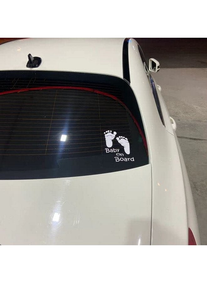 TOTOMO TOTOMO Baby on Board Sticker for Cars Funny Cute Safety Caution Decal Sign for Car Window and Bumper No Need for Magnet or Suction Cup - Footprint - Image 5