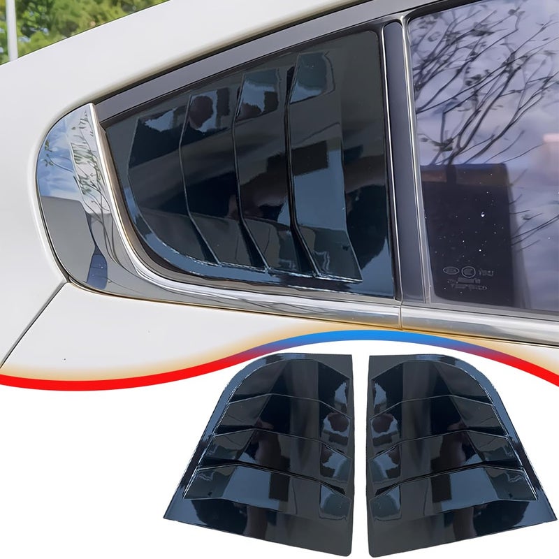 MUXEE 2PCS طباعة ستائر نوافذ خلفية هوائية تغطية ظل لسيارة كيا فورت 2014 2015 2016 2017 2018 ملحقات داخلية رياضية باللون الأسود اللامع