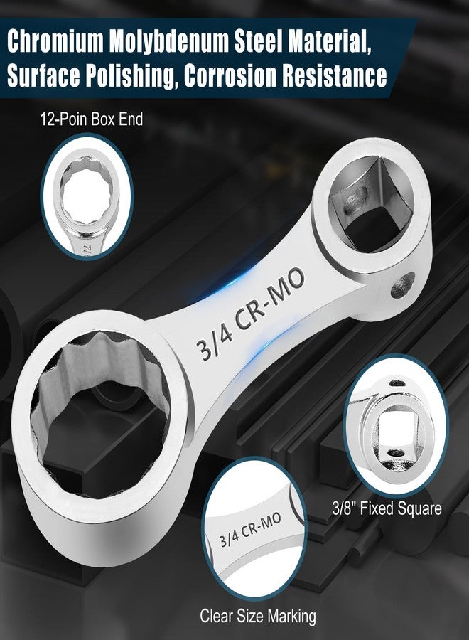 Fuceter Torque Wrench Adapter Set 12 PCS - Chrome Molybdenum Steel, SAE 12 Point Box End 3/8" Square Drive Torque Wrench Extension Adapter for Hard to Reach Place - Image 2