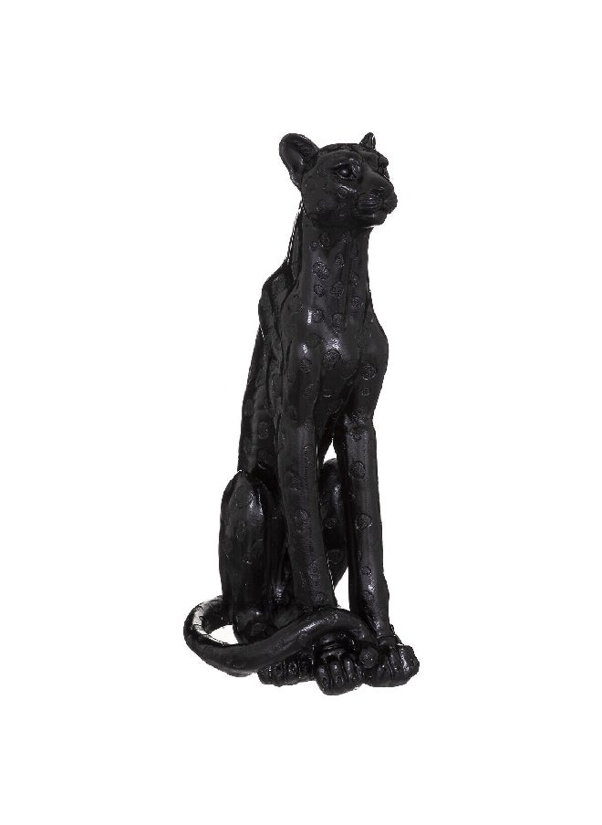 atmosphera Modern Design Water-Resistant Decorative Leopard Statue Black 90 x 43 x 34.5 cm 176645A  - Image 1