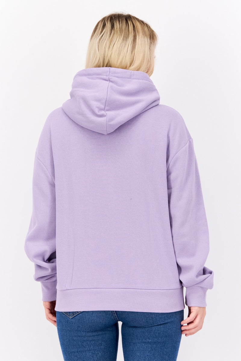 Mode by Redtape Women Hoodie Long Sleeves Graphic Print Sweatshirt, Lavender - Image 3