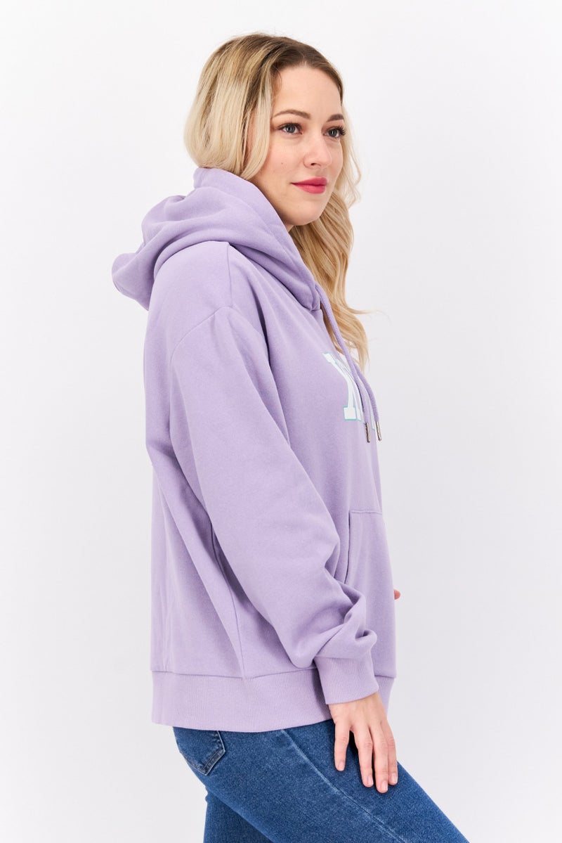 Mode by Redtape Women Hoodie Long Sleeves Graphic Print Sweatshirt, Lavender - Image 2