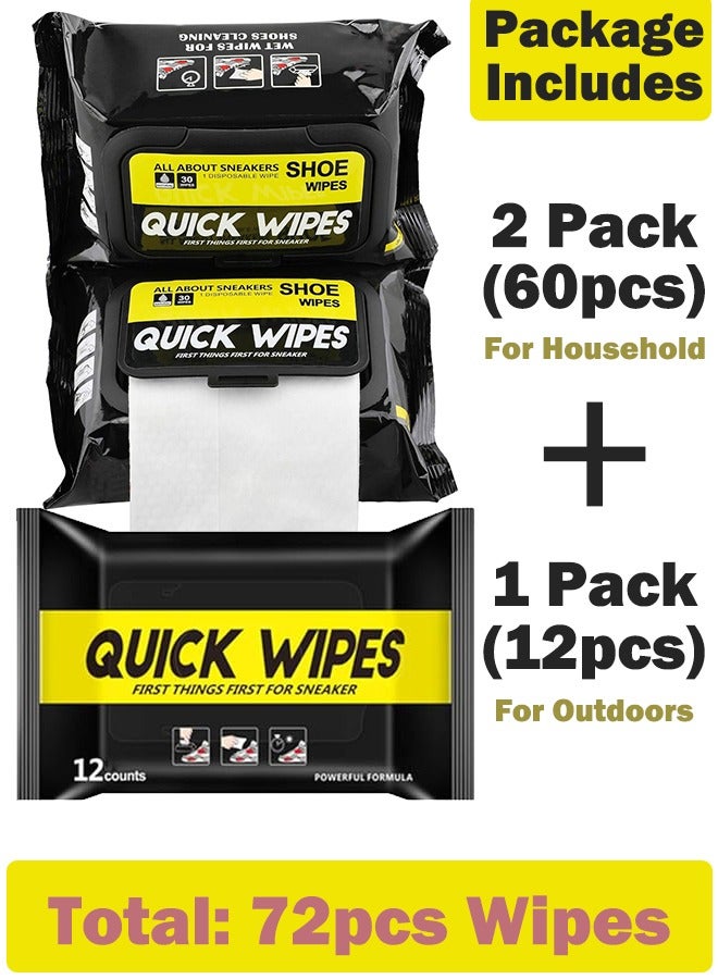 72pcs Disposable Shoe Cleaner Wipes Sneaker Wipes Quick Remove Dirt Grime Stain for Basketball Shoes Sneakerheads White Shoes Outdoors Travel - Image 2