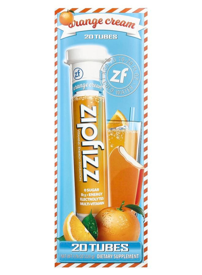 Zipfizz Energy Drink Mix Orange Cream 20 Tubes 0.39 oz (11 g) Each - Image 1