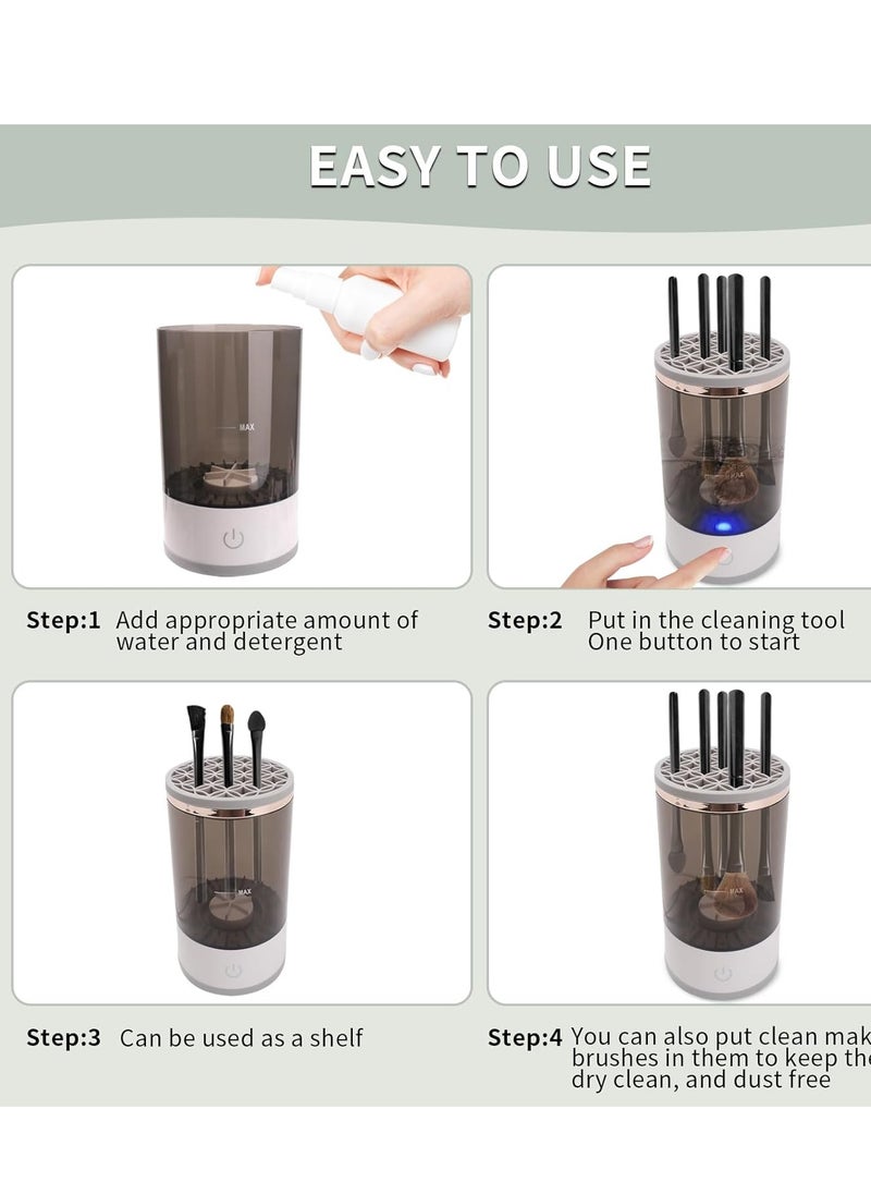 Generic - Electric Makeup Brush Cleaner Machine,USB Automatic Makeup Brush Cleaner,Quick Wash in Seconds Cosmetic Brushes Cleaning Tools,Hand Free Make up Brush Cleaner Set for Cleaning and Drying - Image 1