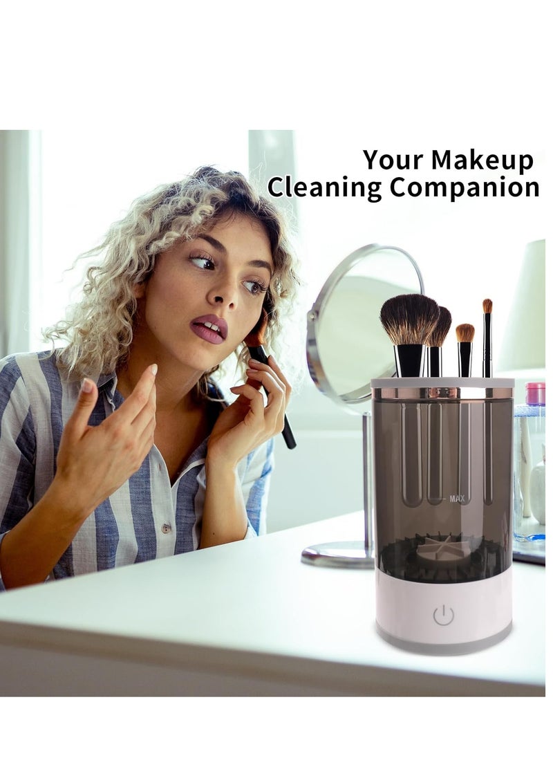 Generic - Electric Makeup Brush Cleaner Machine,USB Automatic Makeup Brush Cleaner,Quick Wash in Seconds Cosmetic Brushes Cleaning Tools,Hand Free Make up Brush Cleaner Set for Cleaning and Drying - Image 1