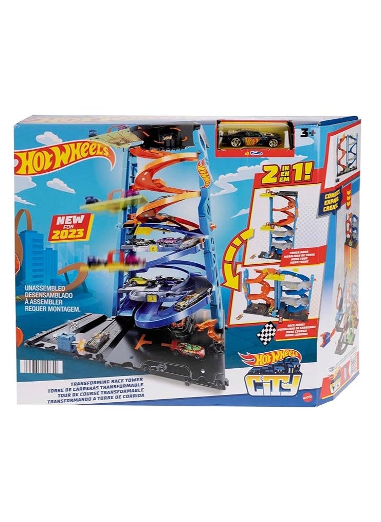 Hot Wheels BIN MATTEL HOT WHEELS CITY TRANSFORMING RACE TOWER  - Image 2