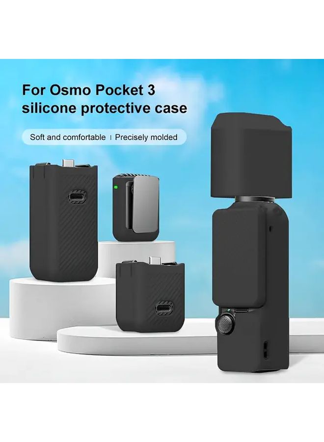 Body Lens Handle Screen Mic Control Silicone TPU Cover Set Black For Osmo Pocket 3 - Image 3