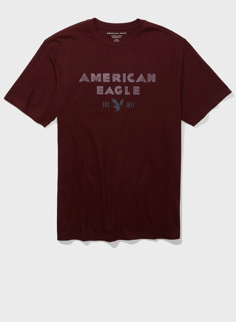 American Eagle Logo Graphic Crew Neck T-Shirt