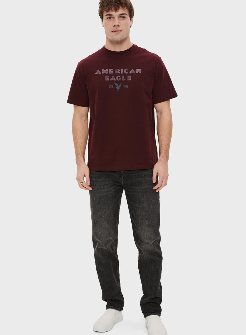 American Eagle Logo Graphic Crew Neck T-Shirt