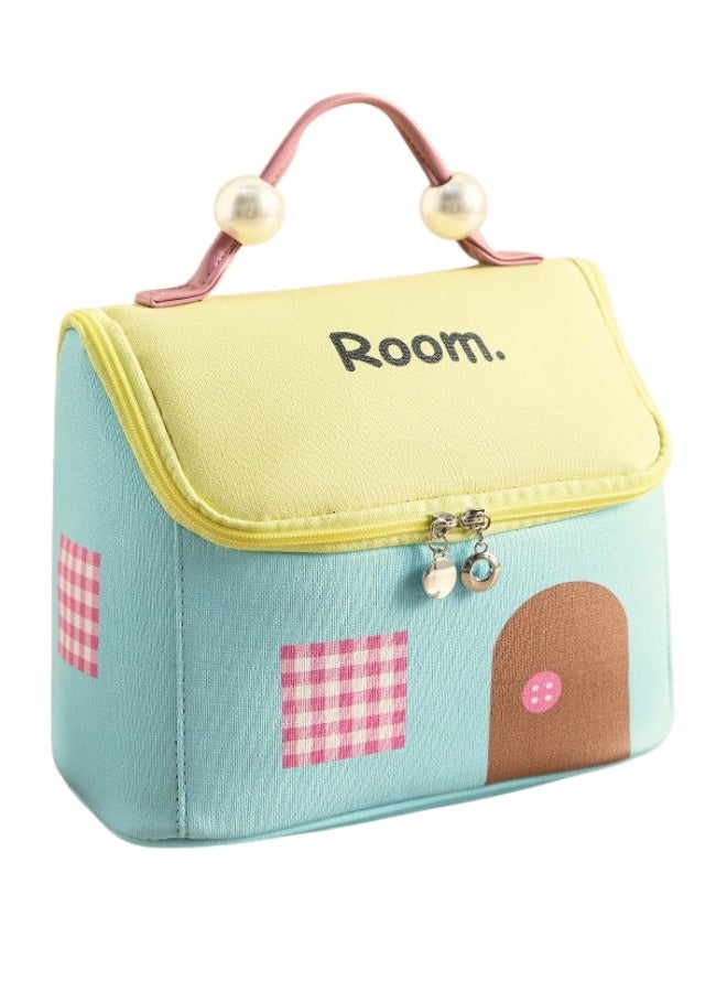 حقائب مكياج من البوليستر – حقيبة تجميل واسعة وسعة كبيرة لتخزين مستحضرات التجميل، الفرش، أدوات النظافة، كريم الأساس، أحمر الشفاه، ومنتجات العناية بالبشرة – حقيبة سفر مريحة، مقاومة للماء وسهلة التنظيف – مناسبة للسفر، رحلات العمل، الاستخدام اليومي، والتنظيم المنزلي - Image 1