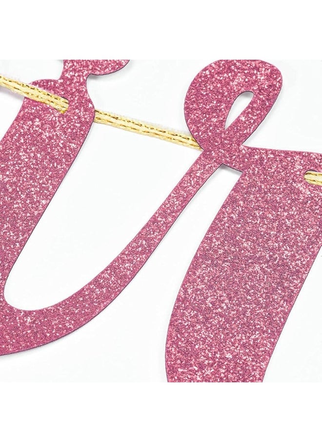 Oarkive - It's A Girl Banner Pink Glitter Baby Girl Baby Shower Party Pregnant AF Baby 1st Birthday Party Decorations Party Supplies - Image 1