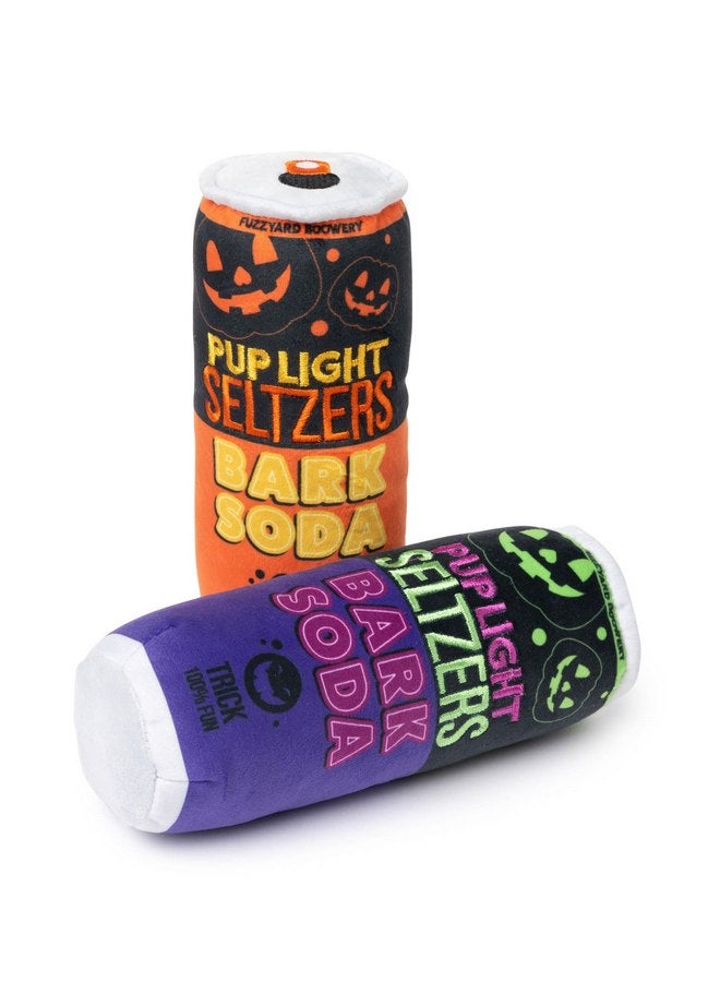 Fuzzyard Pup Light Seltzers Bark Soda Trick or Treat Halloween Themed Dog Toy for Small, Medium, Large Breed Dogs 2 Pack - Image 1