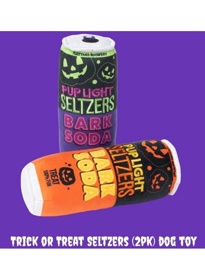 Fuzzyard Pup Light Seltzers Bark Soda Trick or Treat Halloween Themed Dog Toy for Small, Medium, Large Breed Dogs 2 Pack - Image 2