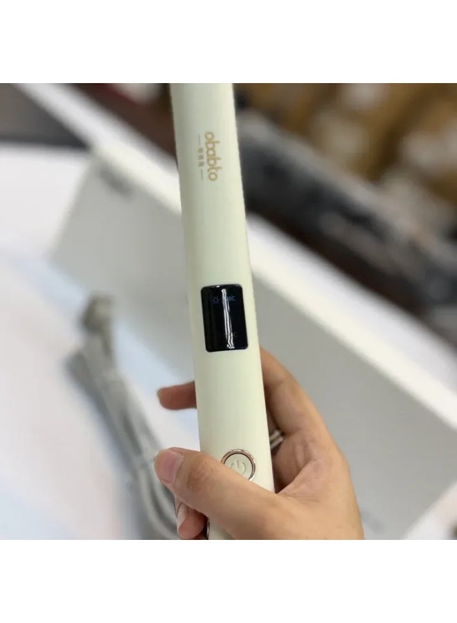 Professional Ceramic Hair Straightener with Digital LCD Display – Adjustable Temperature Flat Iron for Fast Heating, Anti-Frizz Hair Styling, White - Image 3
