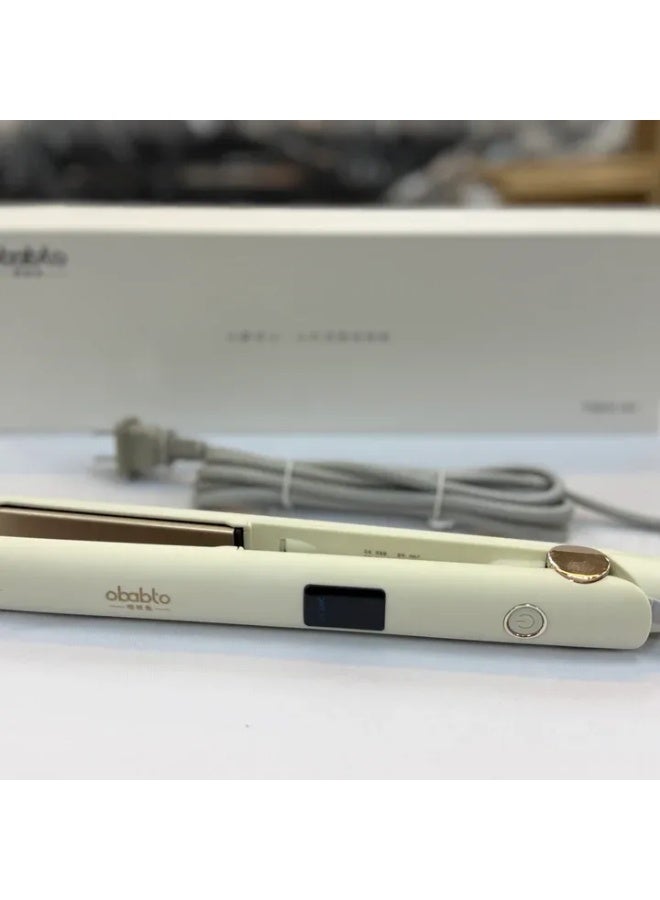 Professional Ceramic Hair Straightener with Digital LCD Display – Adjustable Temperature Flat Iron for Fast Heating, Anti-Frizz Hair Styling, White - Image 1