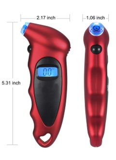3 اكس ار مقياس ضغط الإطارات الرقمي - 4 وحدات قياس (PSI، BAR، KPA، KG/CM²)، شاشة LCD بإضاءة خلفية، قبضة سهلة، فوهة مضيئة، محمول للسيارات والدراجات النارية  - Image 1