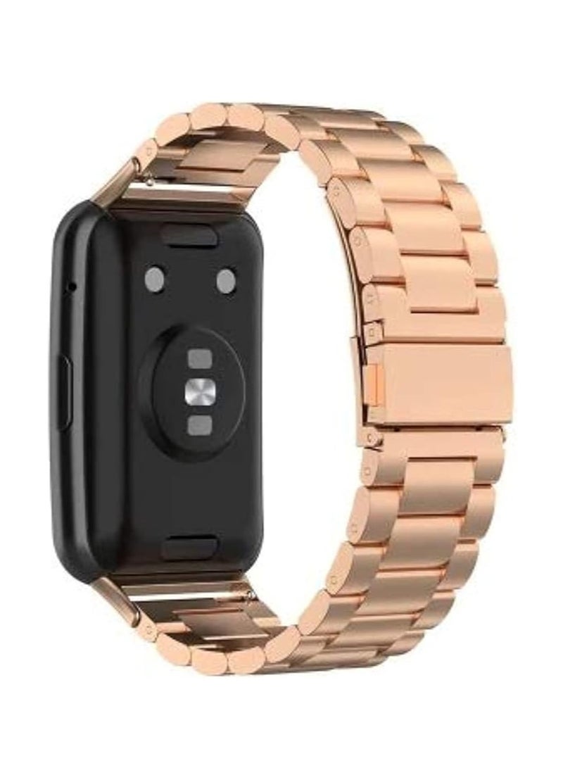 Watch Strap Compatible for HUAWEI Watch Fit, Replacement Metal Smart Watch Strap Quick Release Stainless Steel Watch Band Wristband Compatible for HUAWEI Watch Fit (gold)