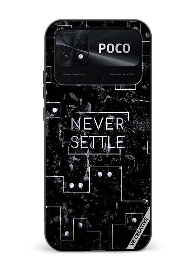 VR CREATIVE Protective Case Cover For Xiaomi Poco C40 Never Settle Design Multicolour - Image 1