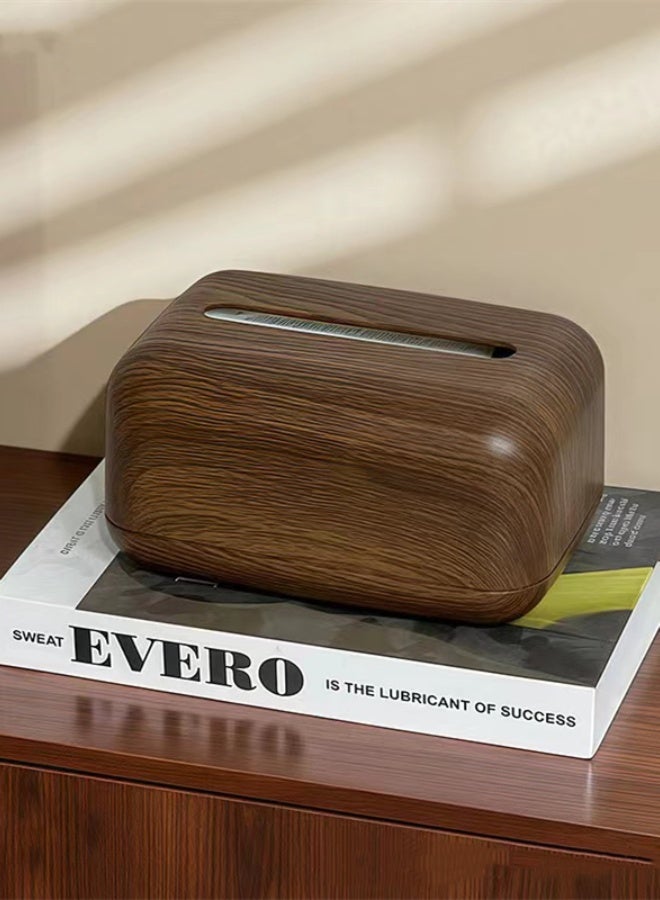 كوتيس حامل مناديل ورقية مستطيل الشكل من قطعة واحدة، صندوق مناديل ورقية بلاستيكي بني، 18×10.5×11.7 سم - Image 2