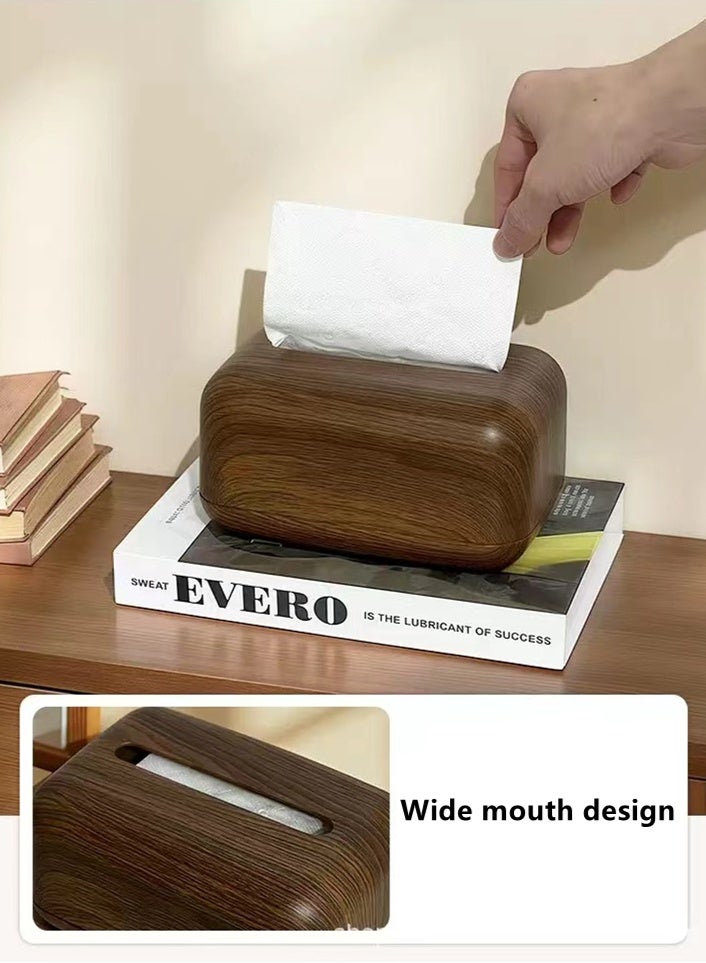 كوتيس حامل مناديل ورقية مستطيل الشكل من قطعة واحدة، صندوق مناديل ورقية بلاستيكي بني، 18×10.5×11.7 سم - Image 5