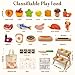 Toyssa 40 Pcs Wooden Play Food Set with Grocery Store Shelf Cutting Toys Pretend Play Kitchen Accessories for Toddlers Kids Educational Farmers Market Role Play Gifts for Girls Boys 37 Years - Image 4