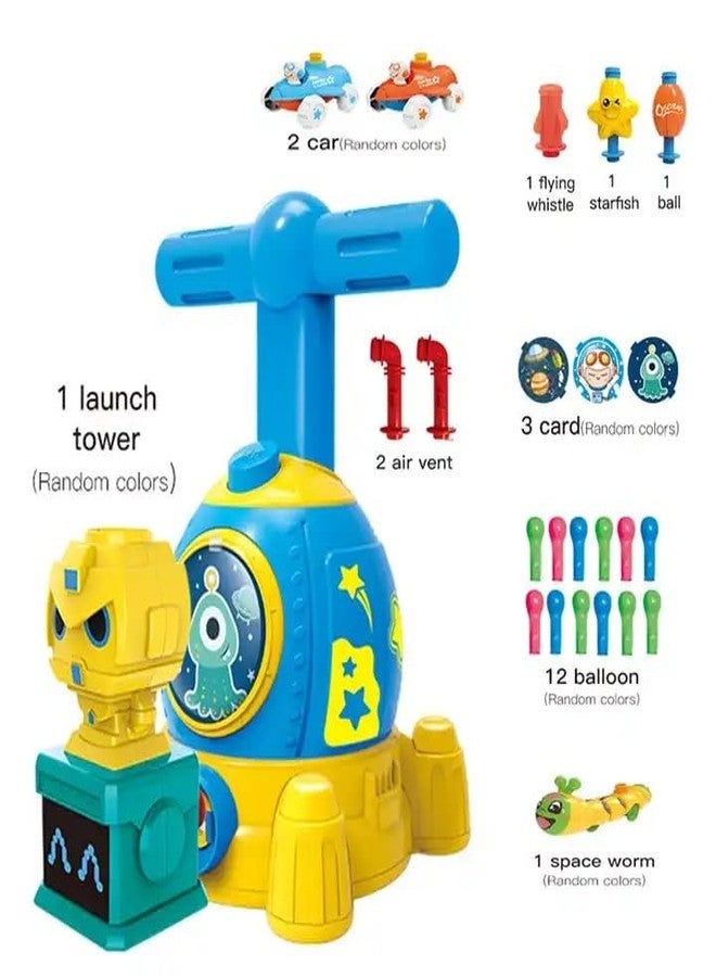 Cable World® Balloon Launcher for Kids, Power Balloon Car Toy for Kids, Manual Baloon Pump Cars Toys for Boys Girls (Multi Color) (Space) - Image 2