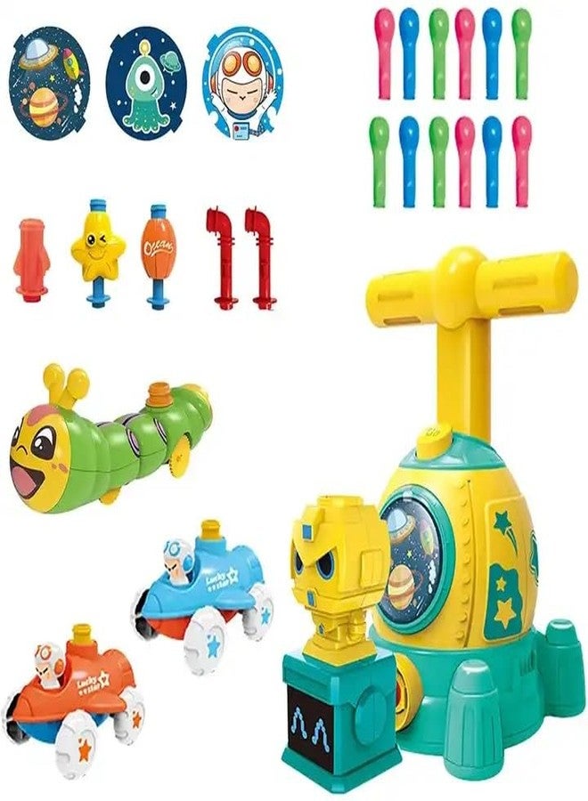 Cable World® Balloon Launcher for Kids, Power Balloon Car Toy for Kids, Manual Baloon Pump Cars Toys for Boys Girls (Multi Color) (Space) - Image 1