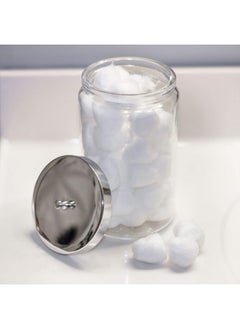 Mabis MABIS Decorative Storage Apothecary Clear Glass Jar for Kitchen, Bathroom or Laundry Organization, Medical Sundry Jar with Metal Lid, 4.1 x 3.9 x 7 inches  - Image 5