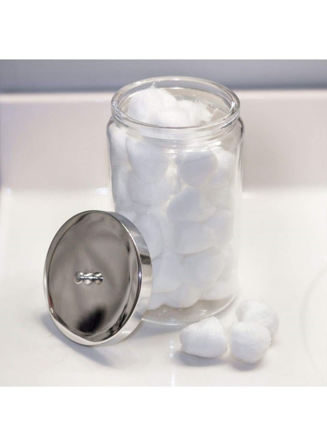 MABIS Decorative Storage Apothecary Clear Glass Jar for Kitchen, Bathroom or Laundry Organization, Medical Sundry Jar with Metal Lid, 4.1 x 3.9 x 7 inches - Image 5