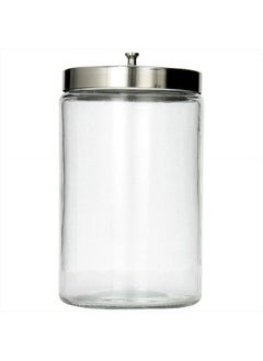 Mabis MABIS Decorative Storage Apothecary Clear Glass Jar for Kitchen, Bathroom or Laundry Organization, Medical Sundry Jar with Metal Lid, 4.1 x 3.9 x 7 inches  - Image 1