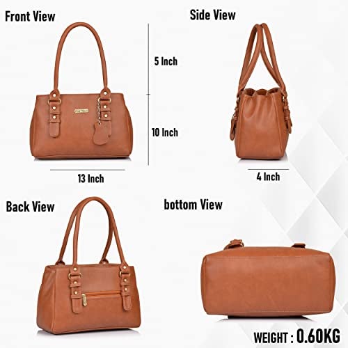 Fostelo Women's Riverside Satchel Tote Handbag for Women | Ladies Purse | Stylish Shoulder Bag | Gift For Women | Tan - Image 3
