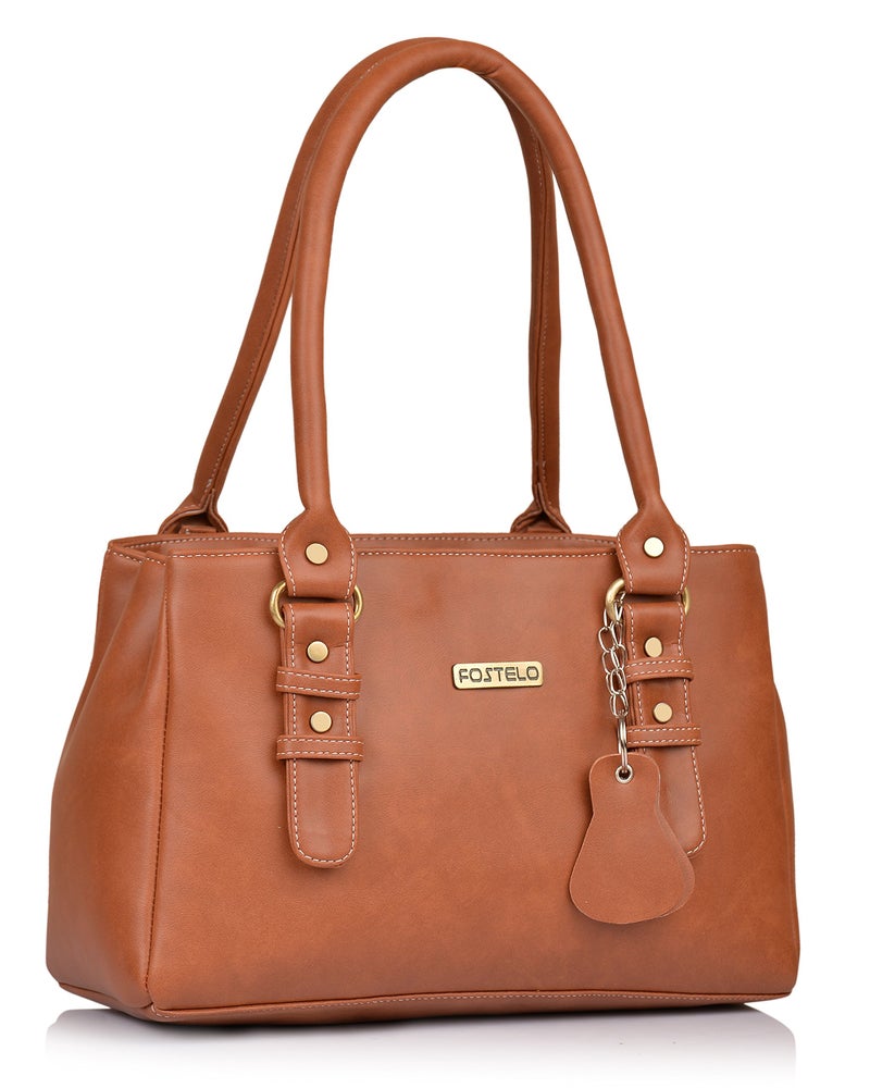Fostelo Women's Riverside Satchel Tote Handbag for Women | Ladies Purse | Stylish Shoulder Bag | Gift For Women | Tan - Image 1