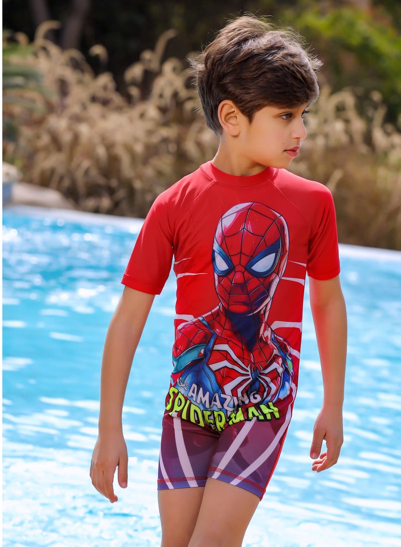 لامير مايوه سباحة للأطفال برسومات سبايدرمان يوفر حماية وأناقة - Image 2