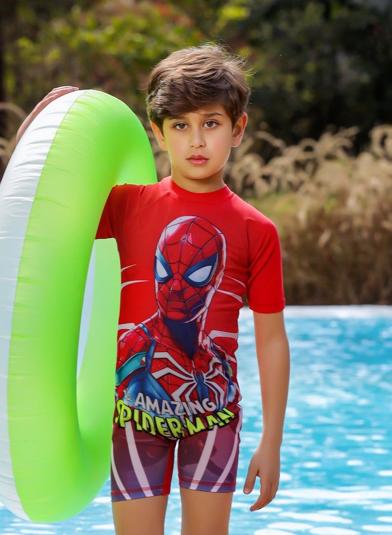 لامير مايوه سباحة للأطفال برسومات سبايدرمان يوفر حماية وأناقة - Image 3