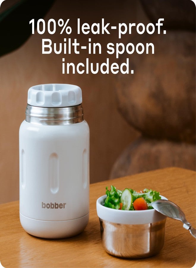 BOBBER Jerrycan - 24 Oz Insulated Stainless Steel Thermo Food Jar With Extra-Wide Mouth, Built-in Spoon and Bowl - Keeps Hot for 14 Hours and Cold for 20 Hours (Grey) - Image 3