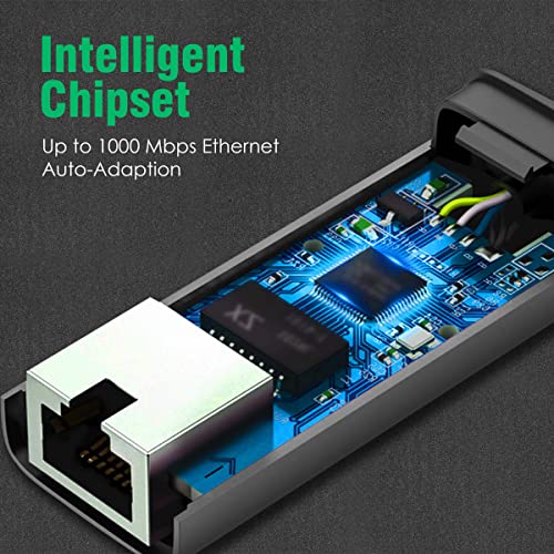 AGARO (USB C) Type C to Ethernet Adapter RJ45 to Thunderbolt 3 Type C Gigabit Network LAN 1000Mbps Converter Compatible with All Type C Devices, Black - Image 2