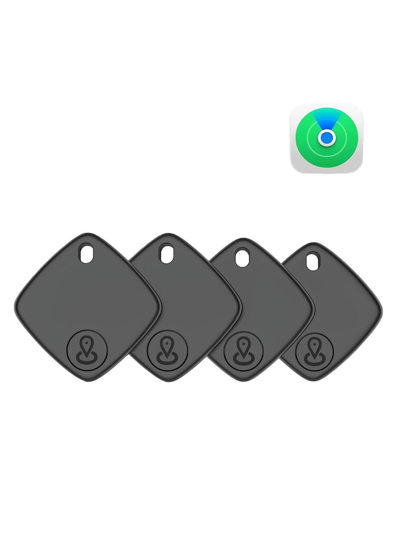 XQOOPS Item Locator, xQoops Security Smart Tag Works with Apple Find My (iOS only), Phone Finder, Key Finder Compatible with iPhone iPad iWatch Mac, Bluetooth Tracker for Keys Wallets Belongings(4PCS-Black)  - Image 1