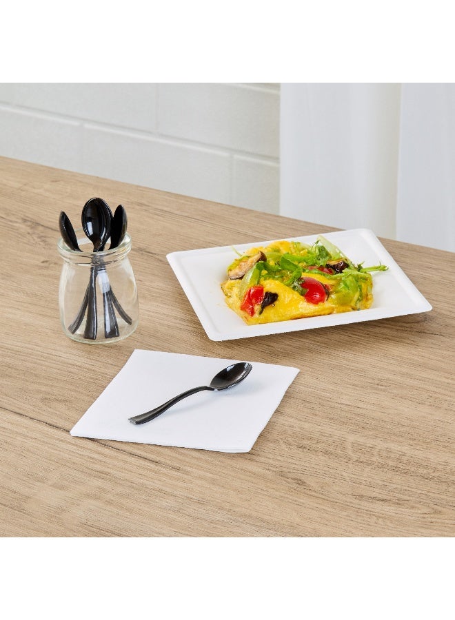 Restaurantware ملاعق صغيرة 4 بوصة، 500 ملعقة صغيرة قابلة للتصرف - قوية، تتناسب مع المقبلات أو الحلويات، ملاعق بلاستيكية سوداء، للحفلات، الزفاف، أو تقديم الطعام - Image 3